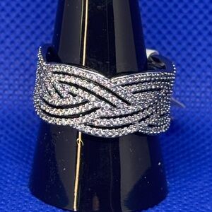 Bomb party  Bp Magical Gems Silver Braided Ring sz 11